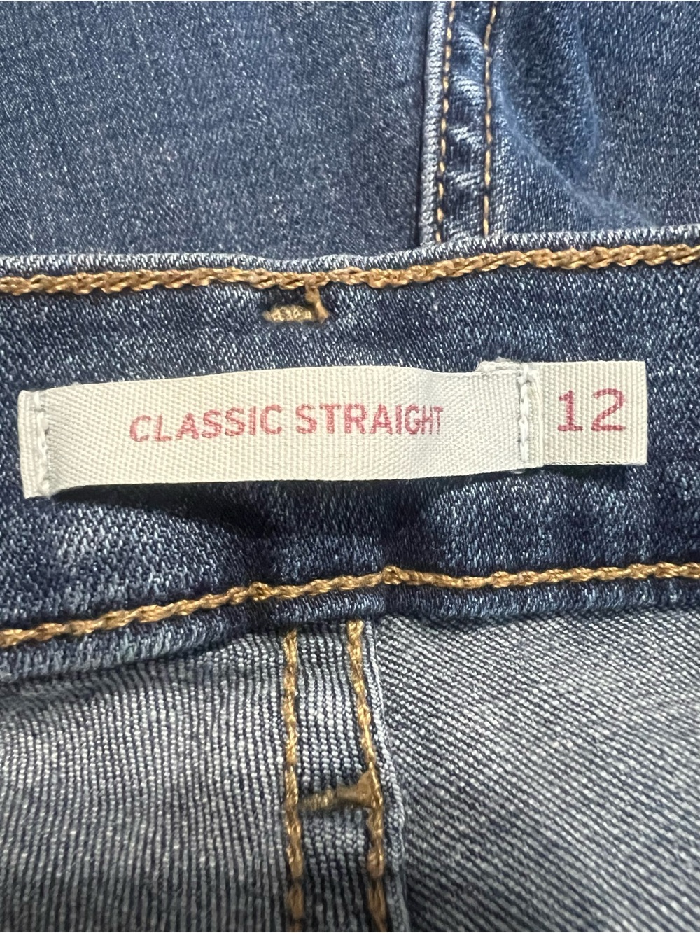 Levi's Dark Blue Straight Leg Denim Jeans size 12 women - Picture 7 of 8
